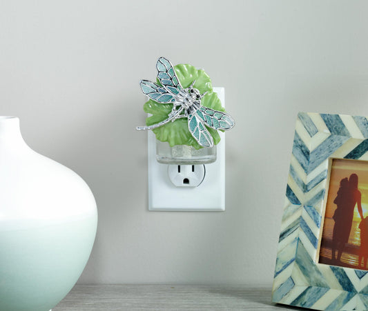 dragonfly on lily pad scentplug diffuser plugged into outlet