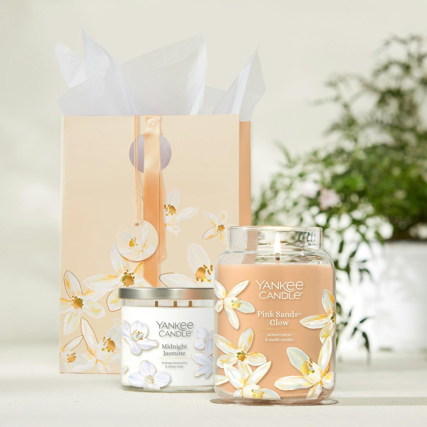Peach Jasmine Floral Gift Bag