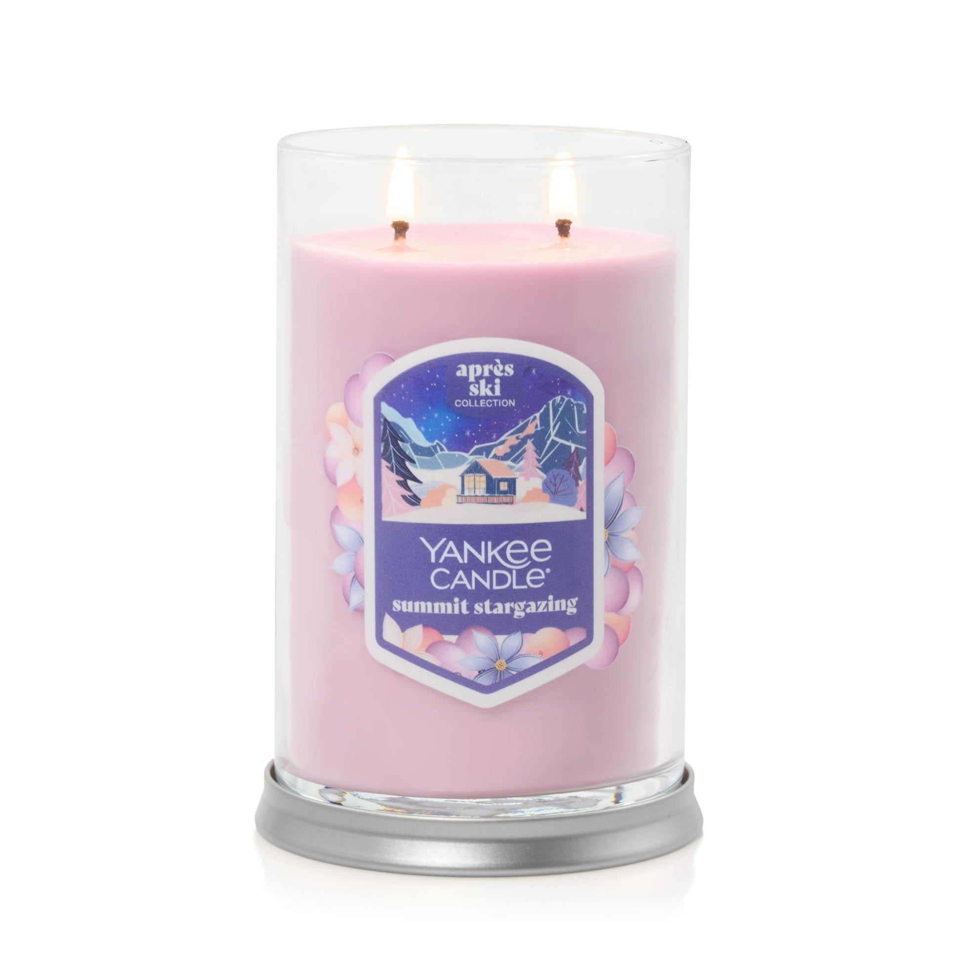lit large tumbler candle in summit stargazing