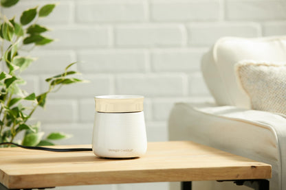 pearl wax melt warmer on table