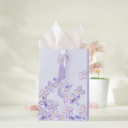 Purple Lilac Floral Gift Bag